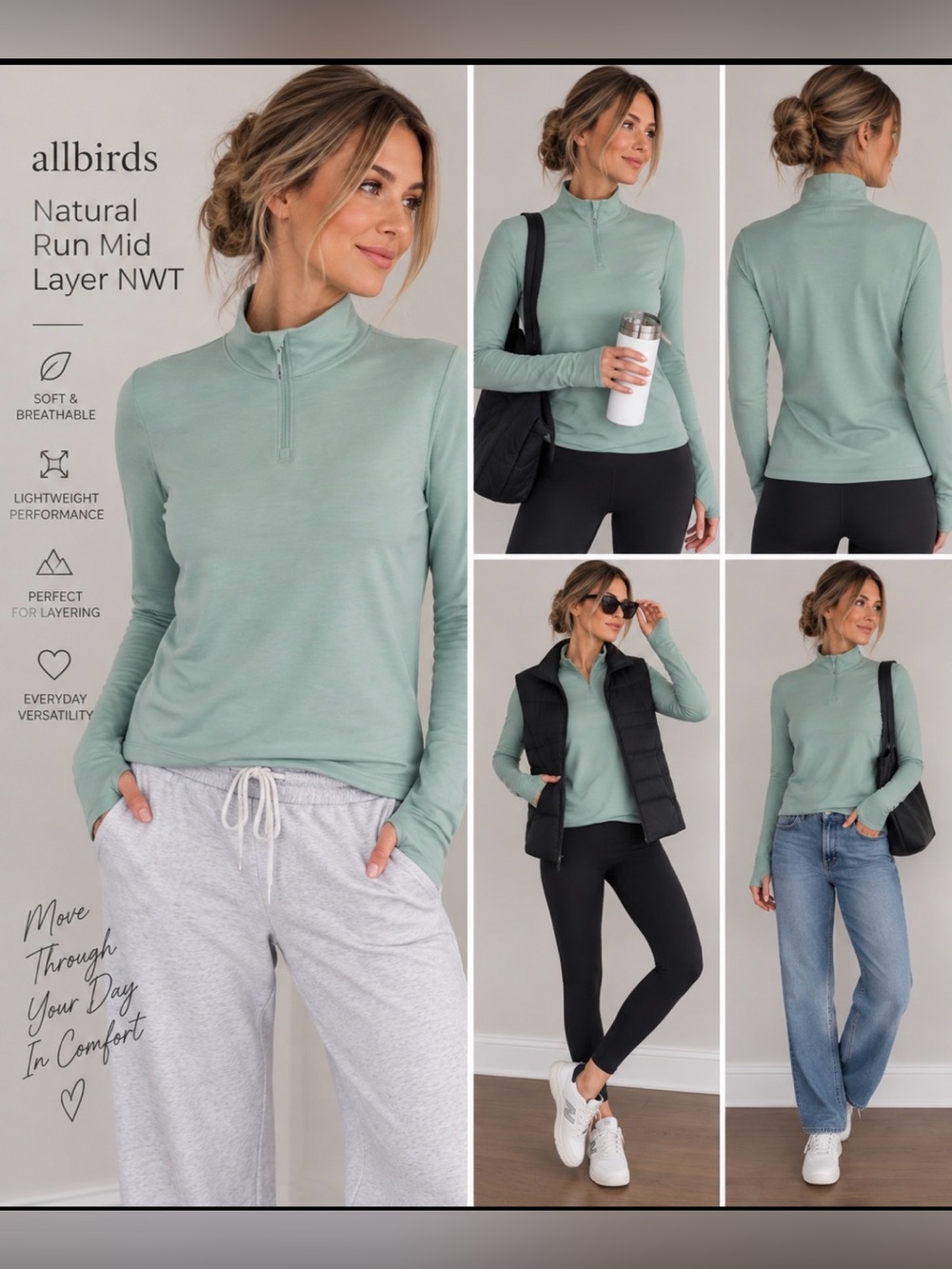 🛍️🛍️Allbirds Natural Run Mid Layer NWT
